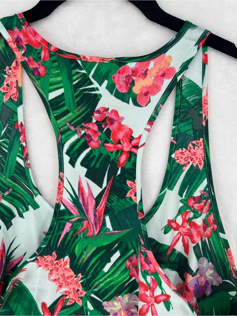 Victoria's Secret Satin Racerback Pajama Set Boxer Shorts Tropical Sz S Vacation - Picture 6 of 12
